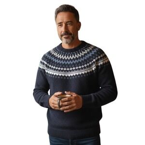 Y2k Abercrombie & Fitch Wool Mens size Medium Fair Isle Nordic Preppy Sweater